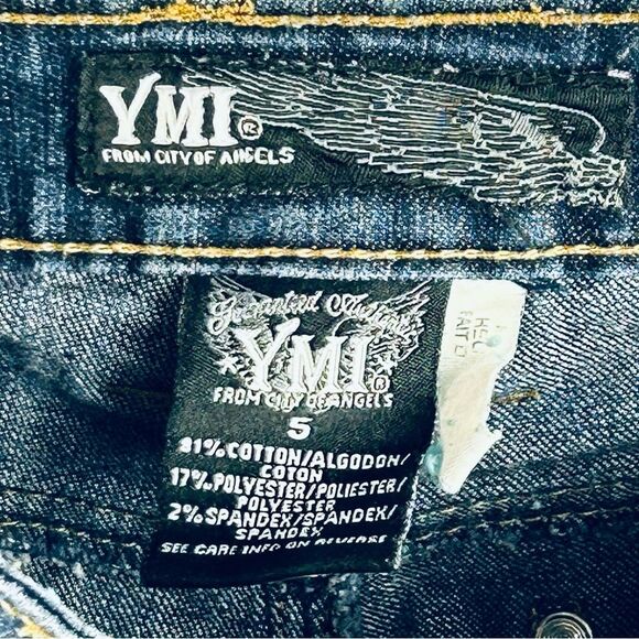 YMI Medium Wash Cotton Blend Skinny Low Rise Jeans Juniors size 5 Y2k - Picture 5 of 7